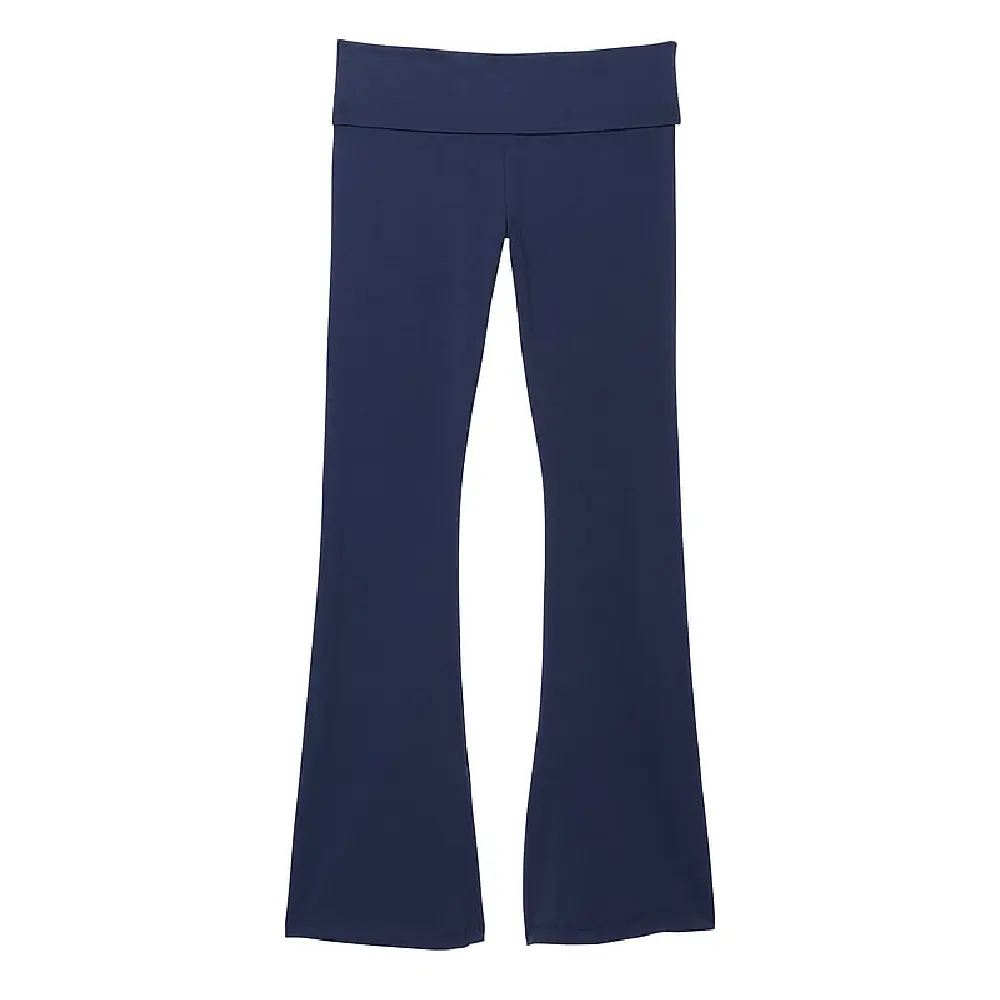 

Леггинсы Victoria's Secret Pink Cotton Foldover Flare, темно-синий