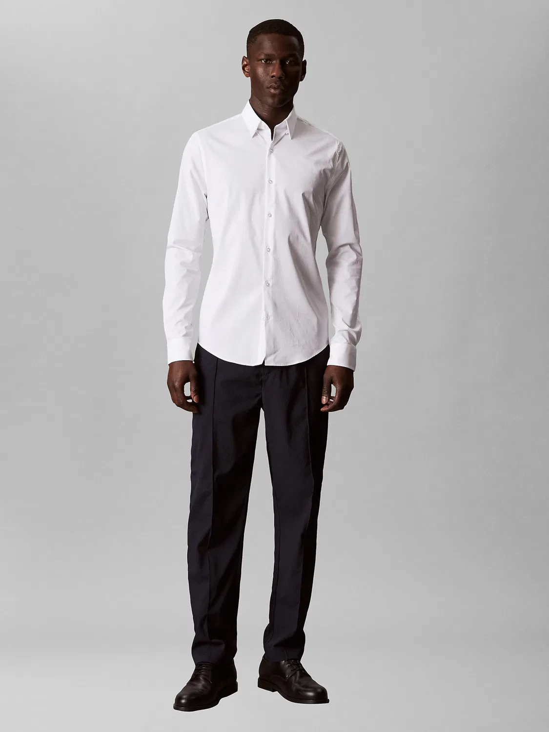 Рубашка Calvin Klein Super Slim Fit на пуговицах цвет Extra Slim Fit Stretch, белая — фото 3