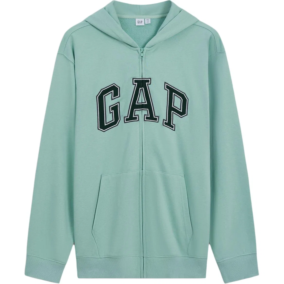 Женское худи-кардиган с капюшоном, средней посадки, GAP, Mint Green 3
