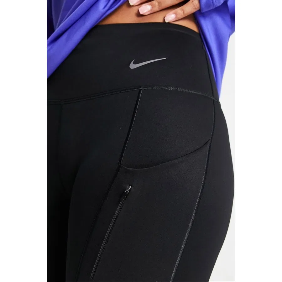 Женские спортивные леггинсы с высокой посадкой Go Firm Support Black Full Length Nike, Черный