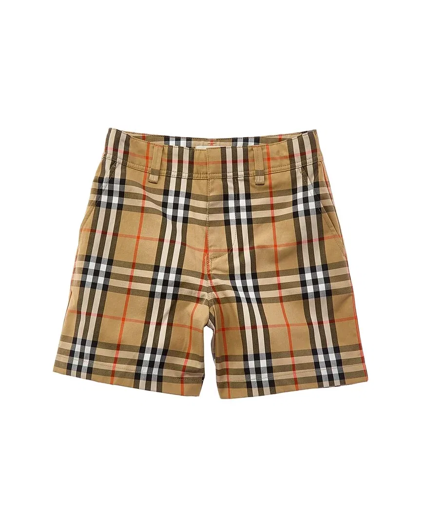 Детские шорты-бермуды с принтом Burberry Check Oxford, коричневый