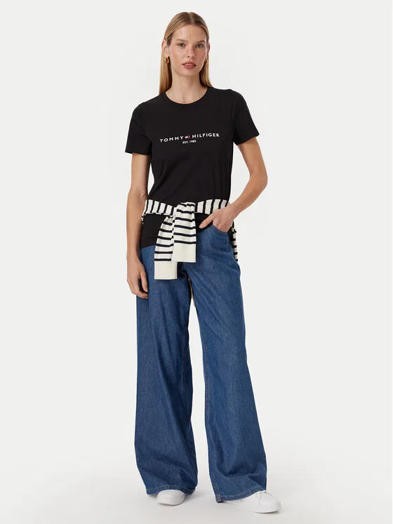 Футболка regular fit Heritage C-Nk Tommy Hilfiger, черный — фото 2