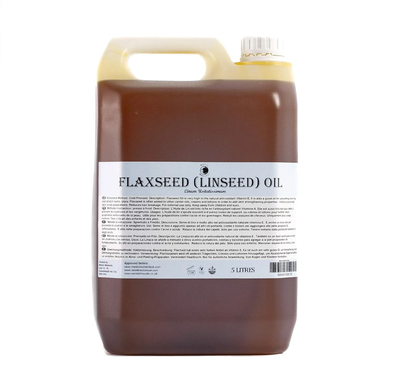 Масло для тела Linseed Oil, 100% Pure, 5 л, Mystic Moments