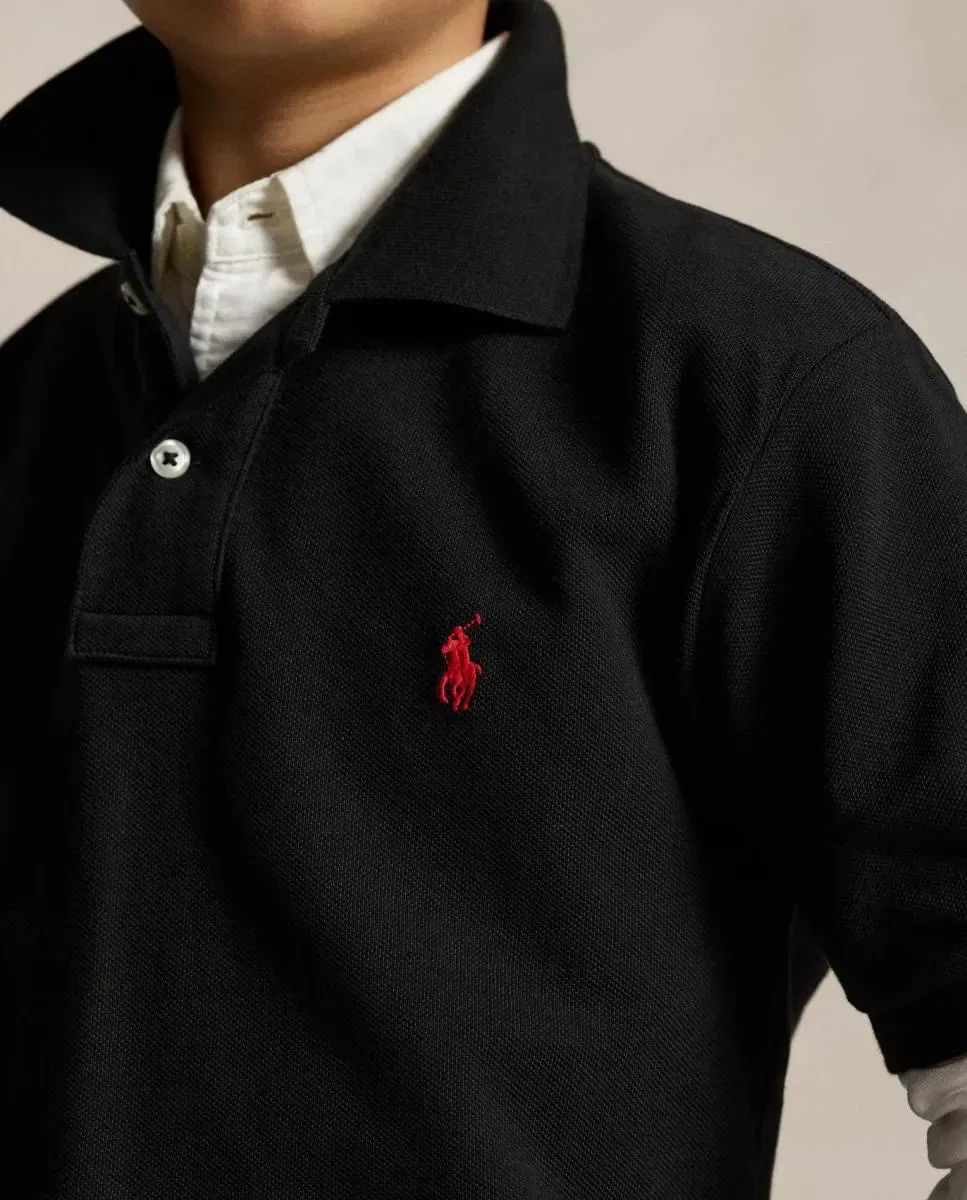 Детское поло для мальчиков из пике Polo Ralph Lauren, Negro — фото 3