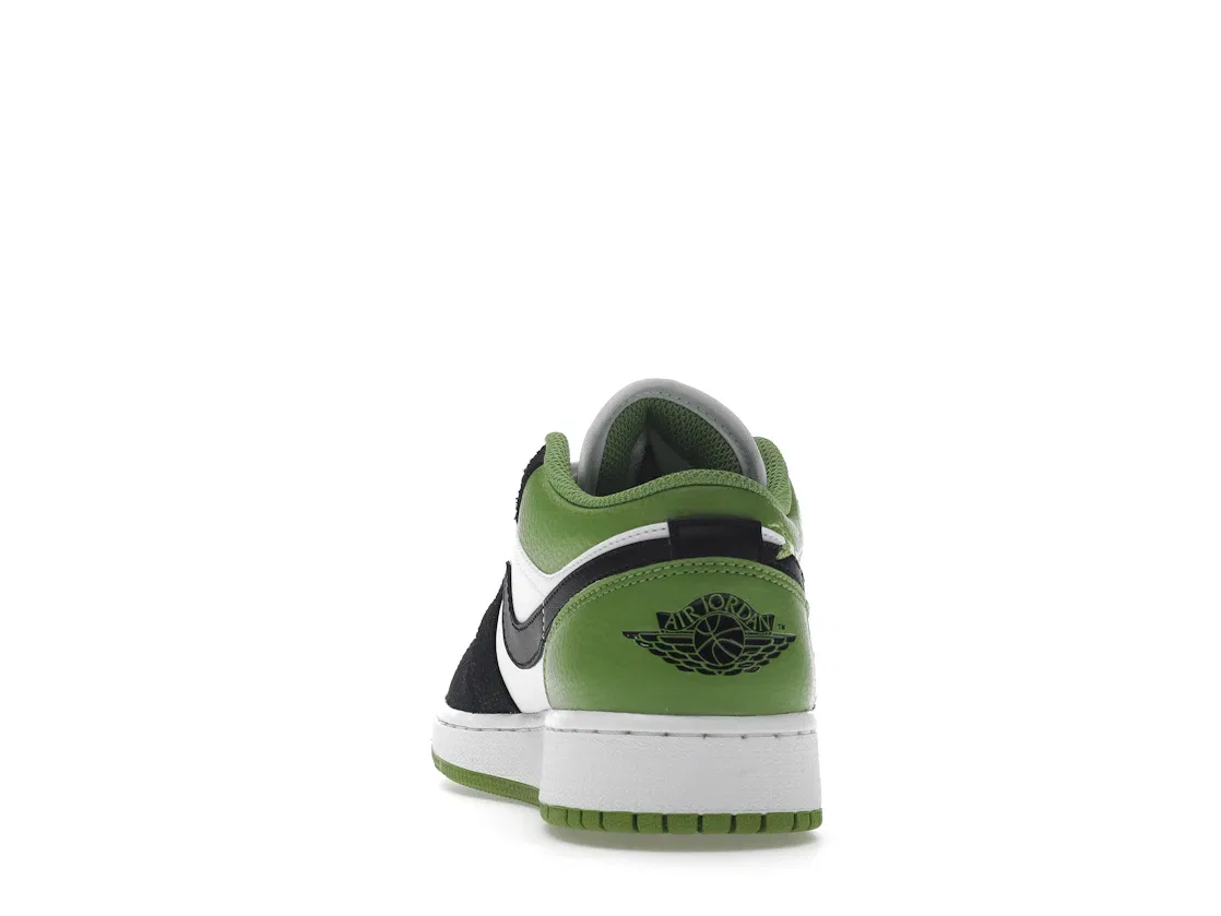 Детские кроссовки с цветочным принтом Jordan 1 Low SE Floral Vines (GS) Jordan, White/Black/Altitude Green/Lavender Mist/Vivid Green/Gym Red — фото 4