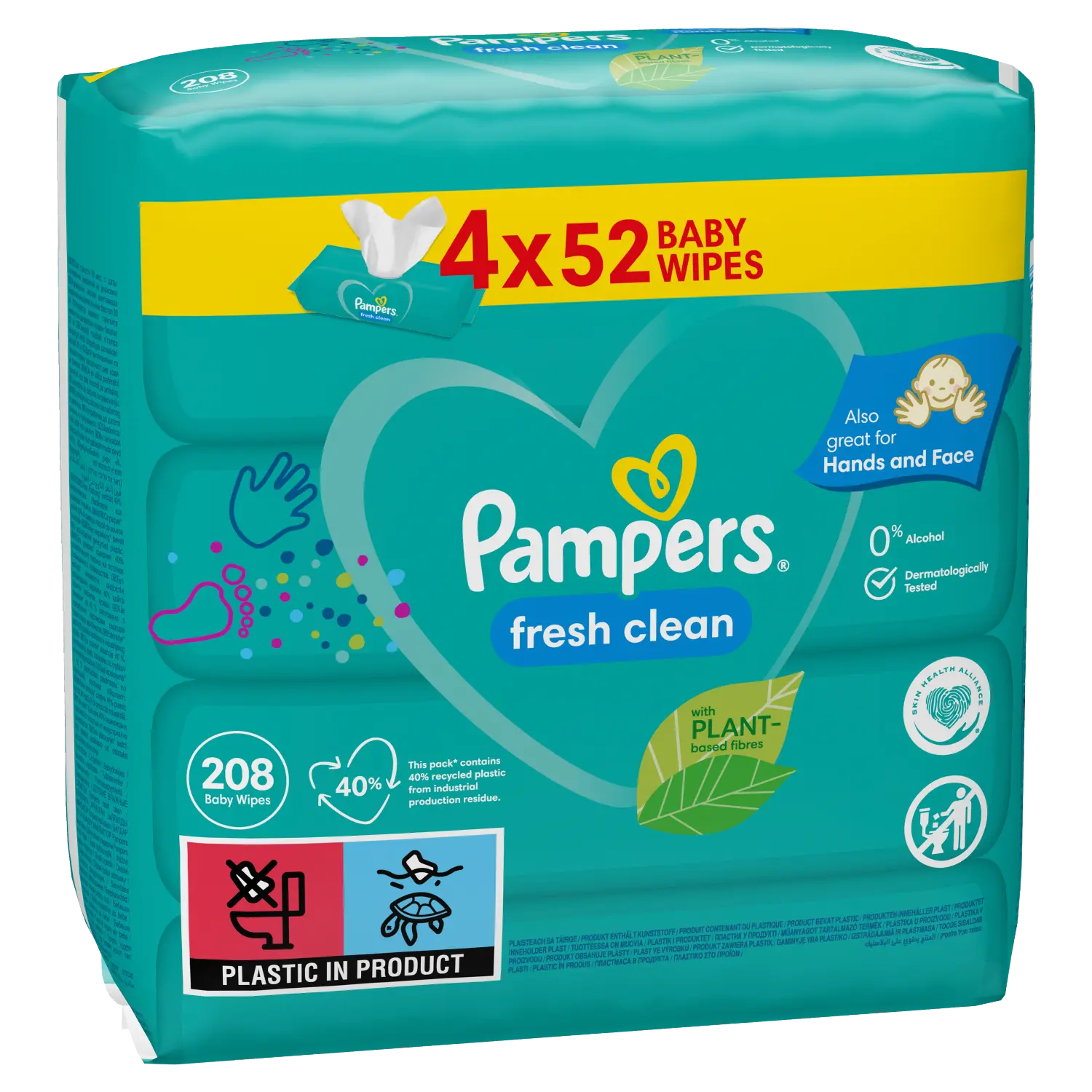 

Pampers Fresh Clean влажные салфетки, 4х52 шт/уп.