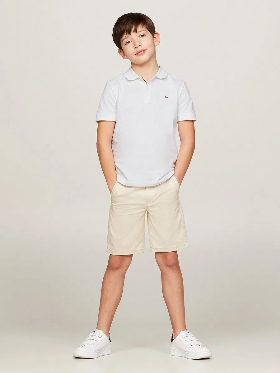 Рубашка TOMMY HILFIGER 'Essential Regular Fit Flag Embroidery' белого цвета — фото 4