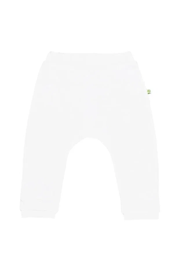 Детские брюки для девочек прямого кроя Basics Biorganic, White