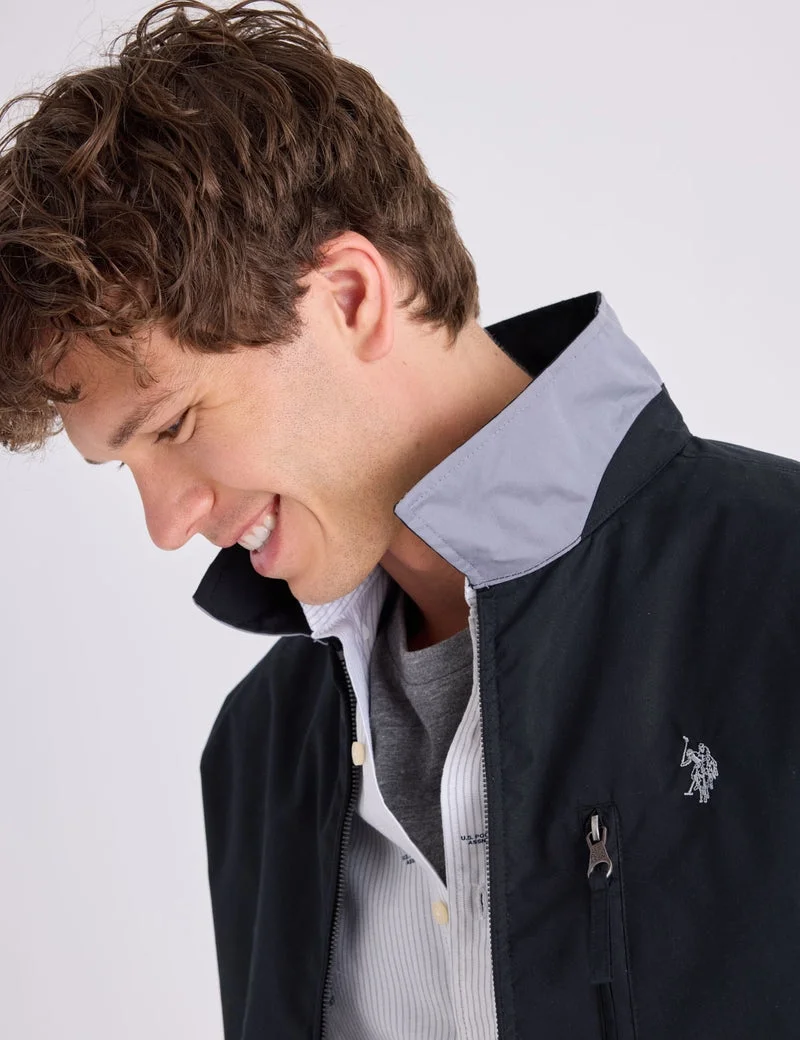 Мужская куртка U.S. Polo Assn. Lightweight Micro, черный — фото 4