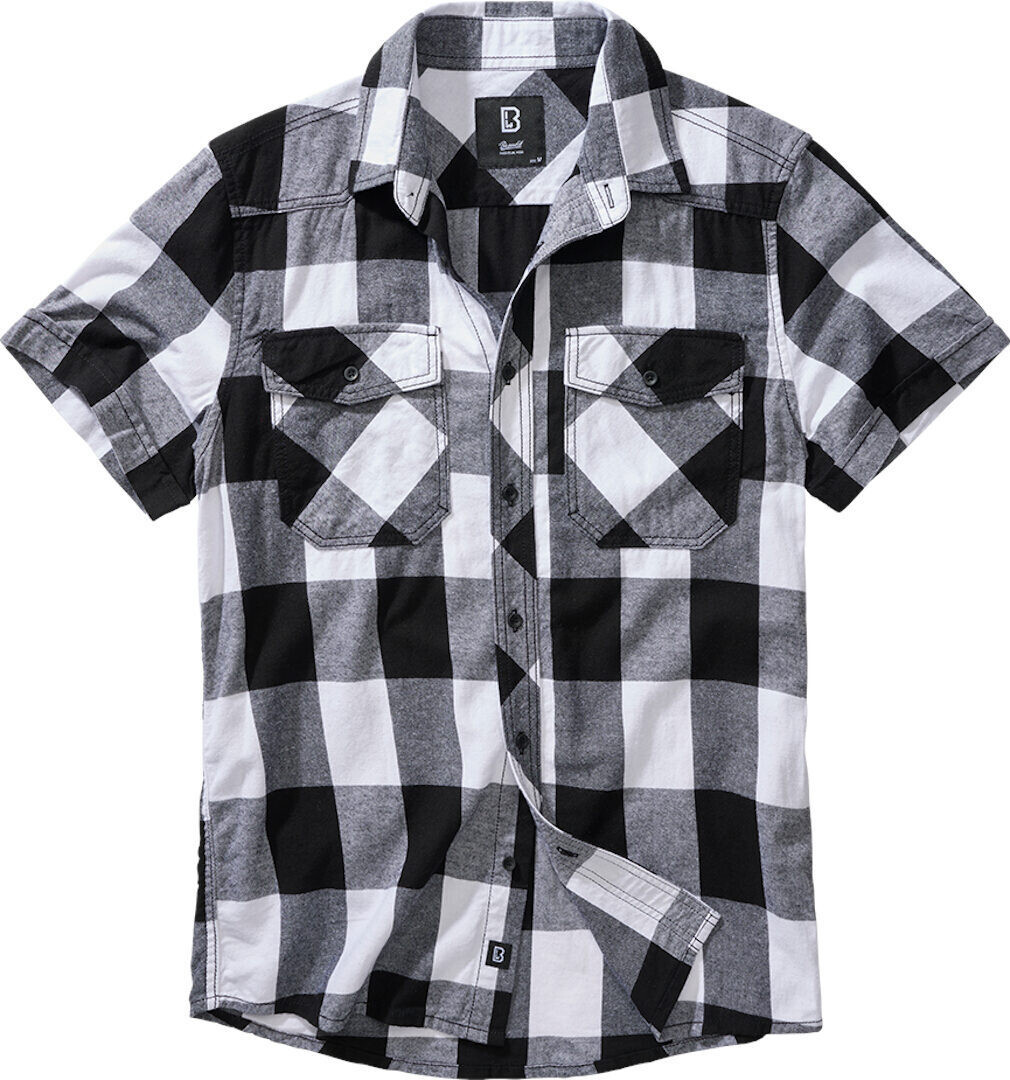 

Рубашка Brandit Checkshirt с коротким рукавом, белый/черный