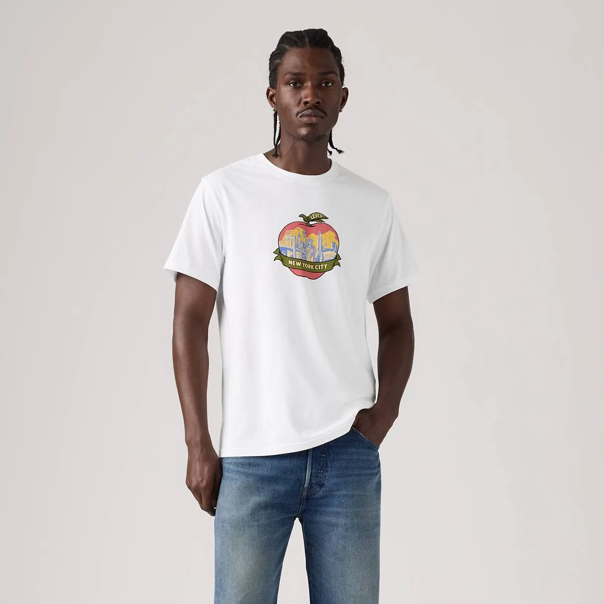 Свободная футболка с графическим принтом Levi's, Big Apple City White - White — фото 3