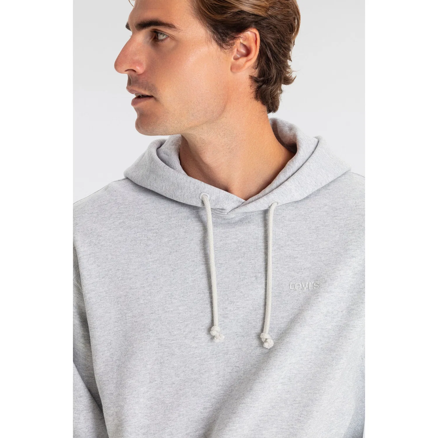 Мужской худи свободного кроя с капюшоном The Authentic худи Levi's, Light Gray — фото 4