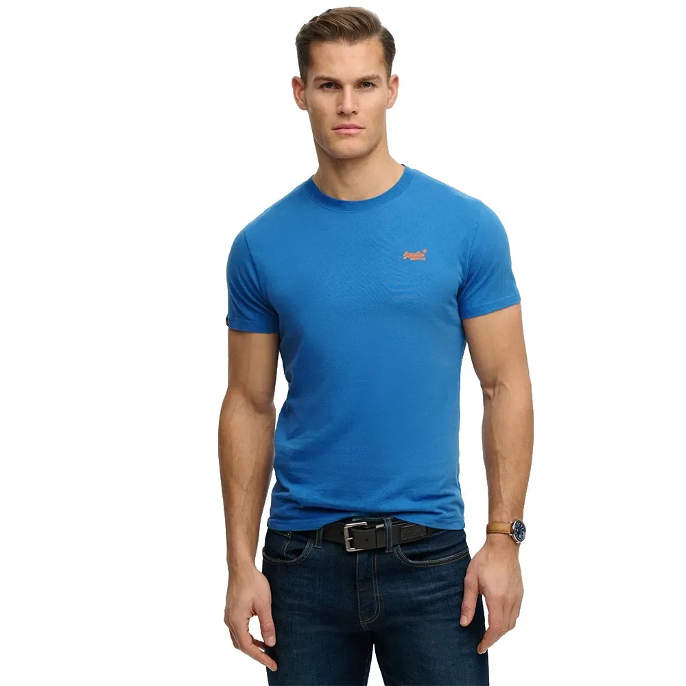 Футболка с вышивкой логотипа Superdry, синий