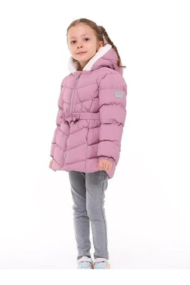 Детское пальто для девочек с капюшоном Zekids, Rose Dry — фото 4