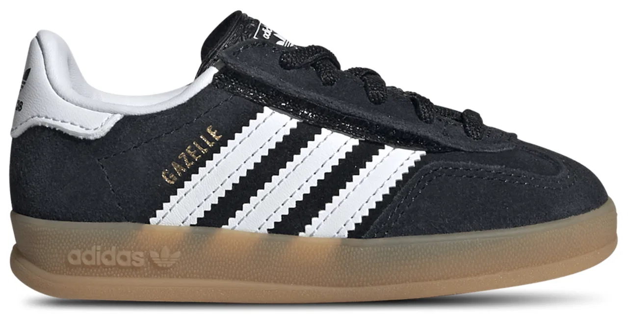 Кроссовки для мальчиков Gazelle Indoor Elastic Lace Adidas, цвет Ftwr White/Core Black/Gum