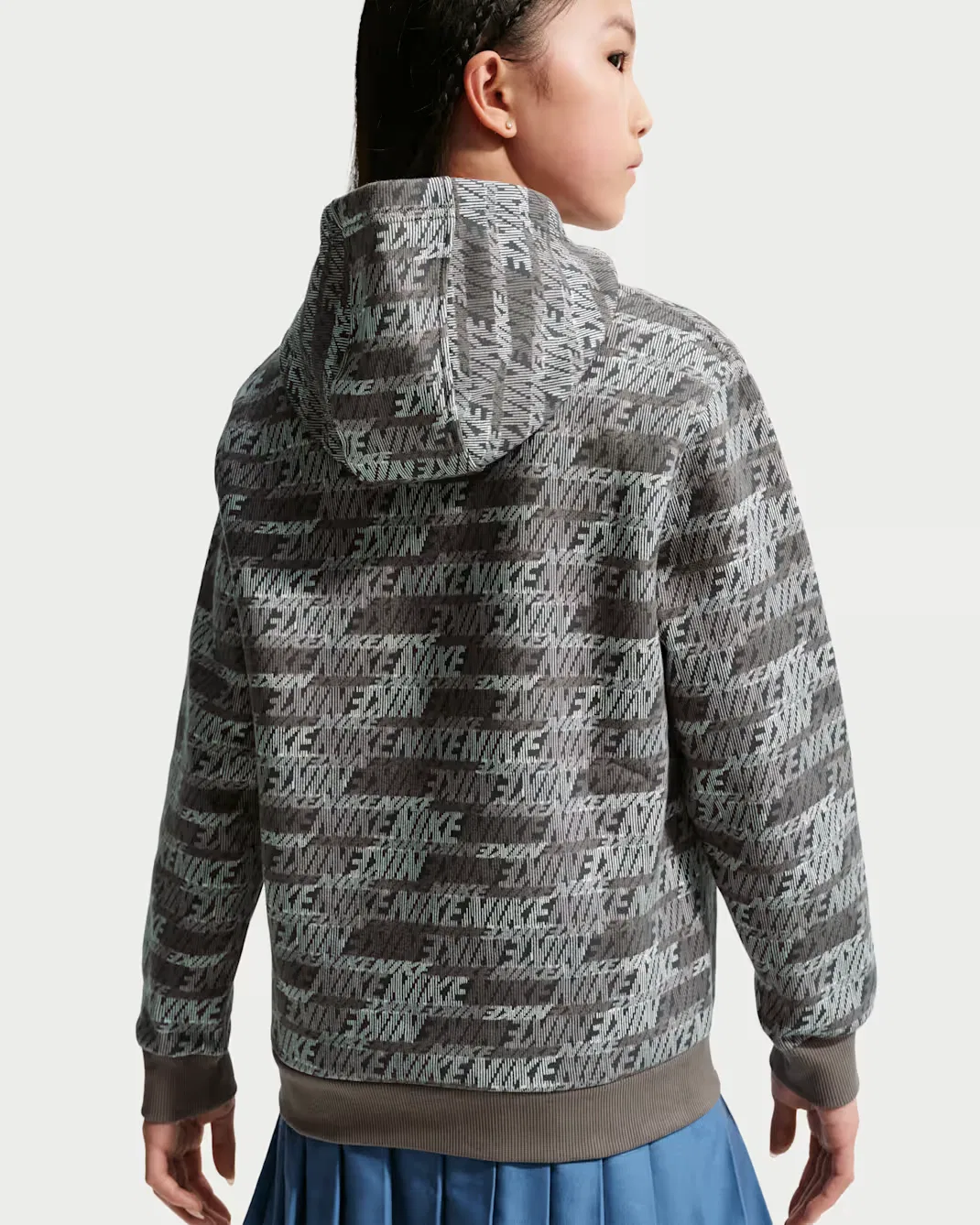 Толстовка с капюшоном для детей постарше Nike Sportswear Club Fleece, Cave Stone/Cave Stone/Moon Particle — фото 4