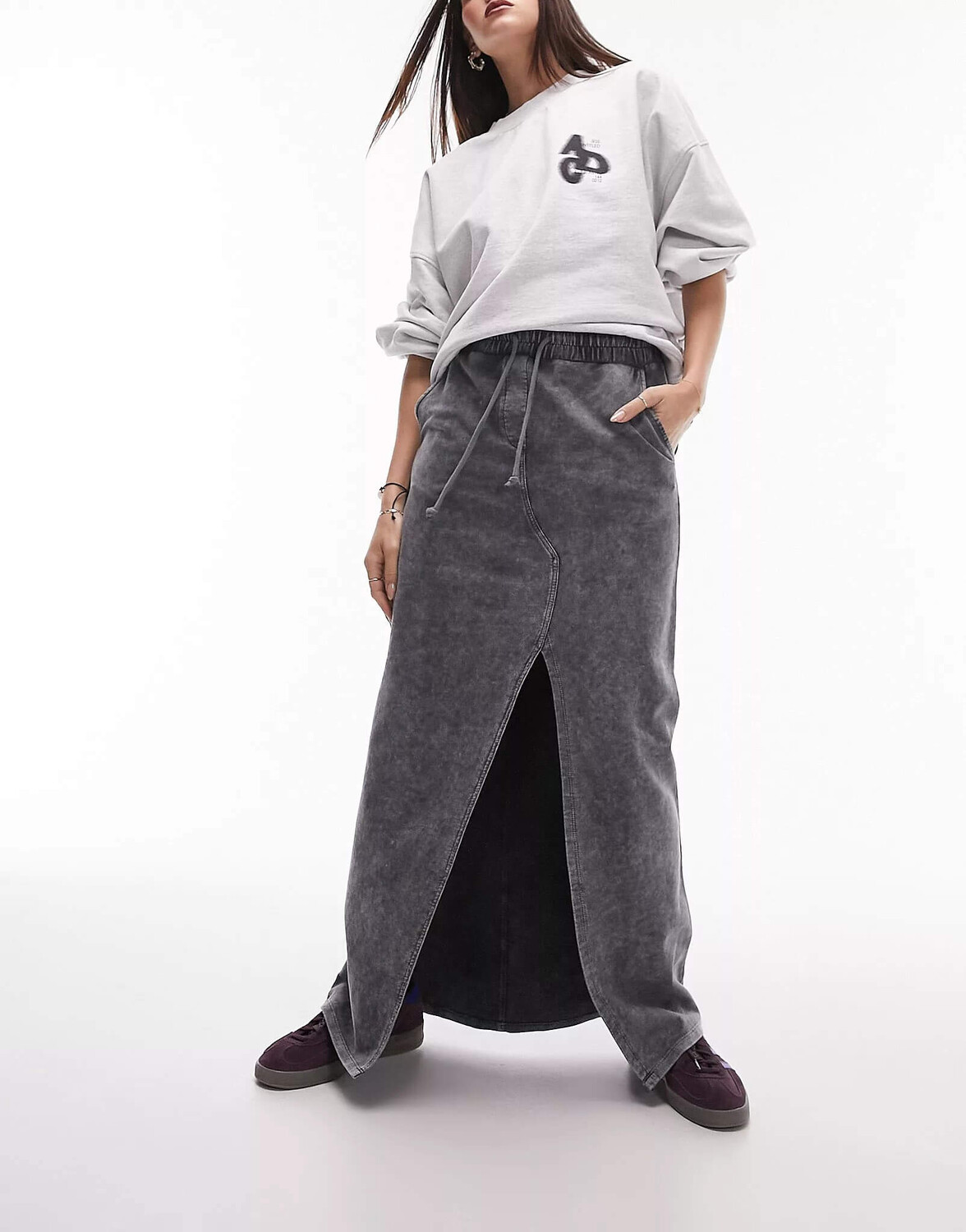 

Юбка Topshop Jogger Maxi, темно-серый