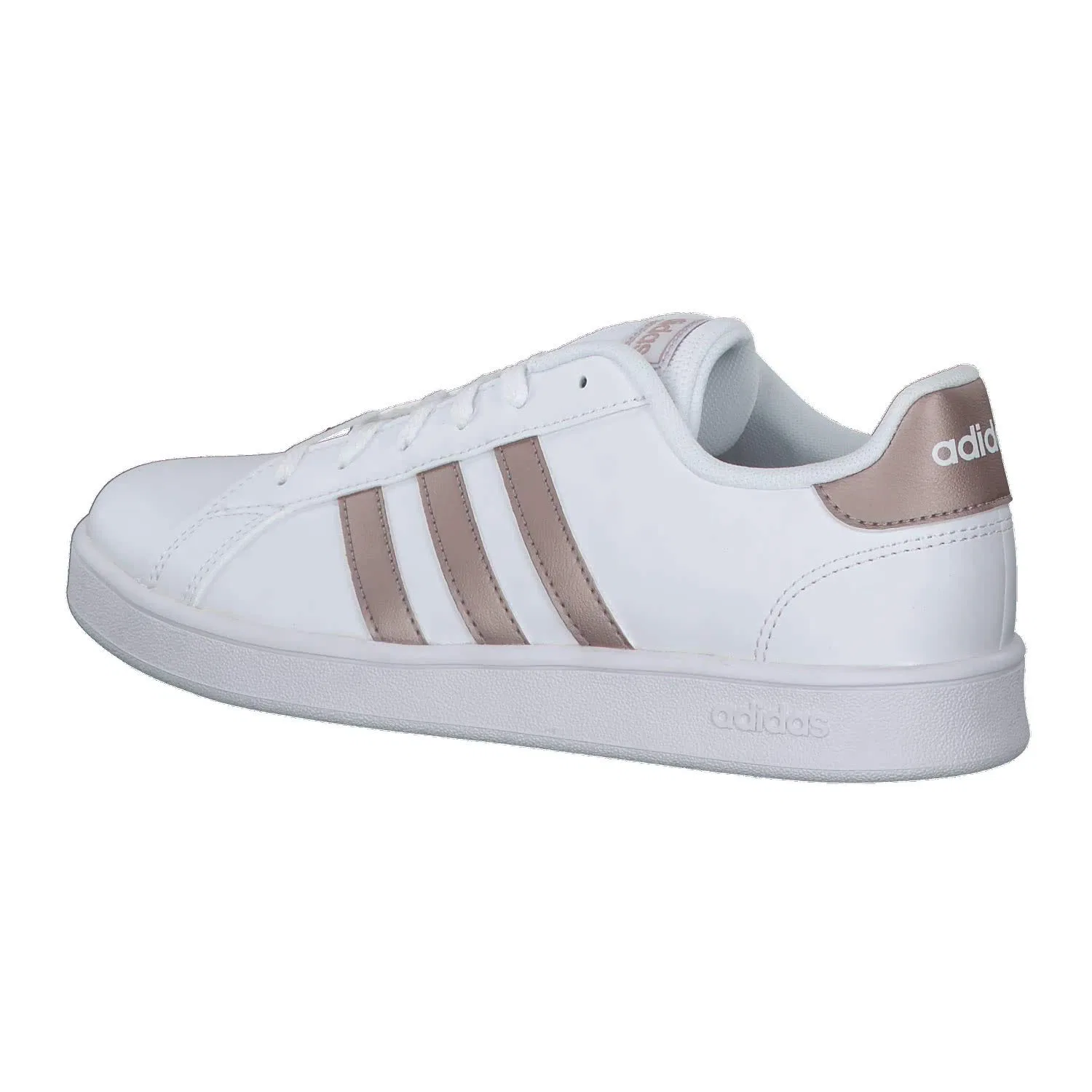 Детские кроссовки для мальчиков с кожаным верхом Grand Court K Adidas, Ftwwht Coppmt Glopnk — фото 3