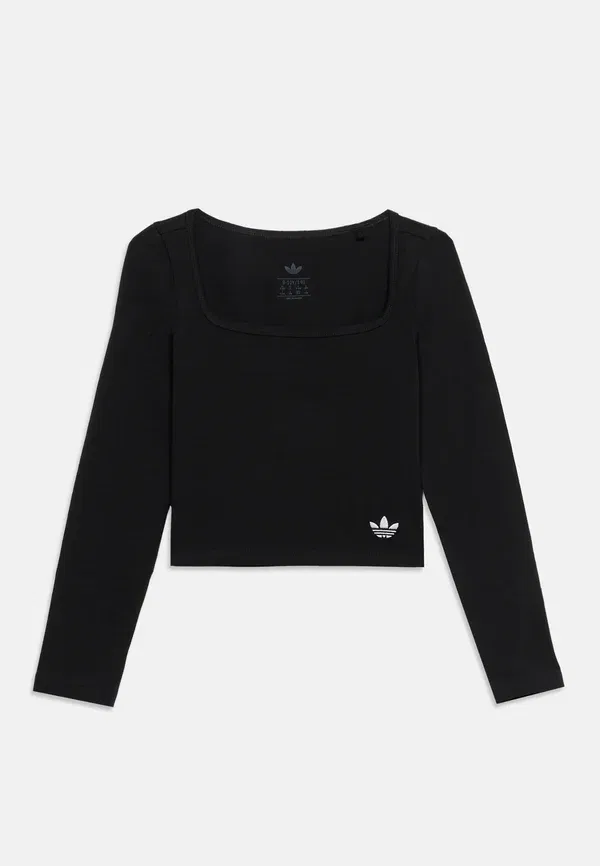 Облегающая футболка с длинным рукавом для подростков - топ с длинным рукавом Adidas Originals, черный — фото 3