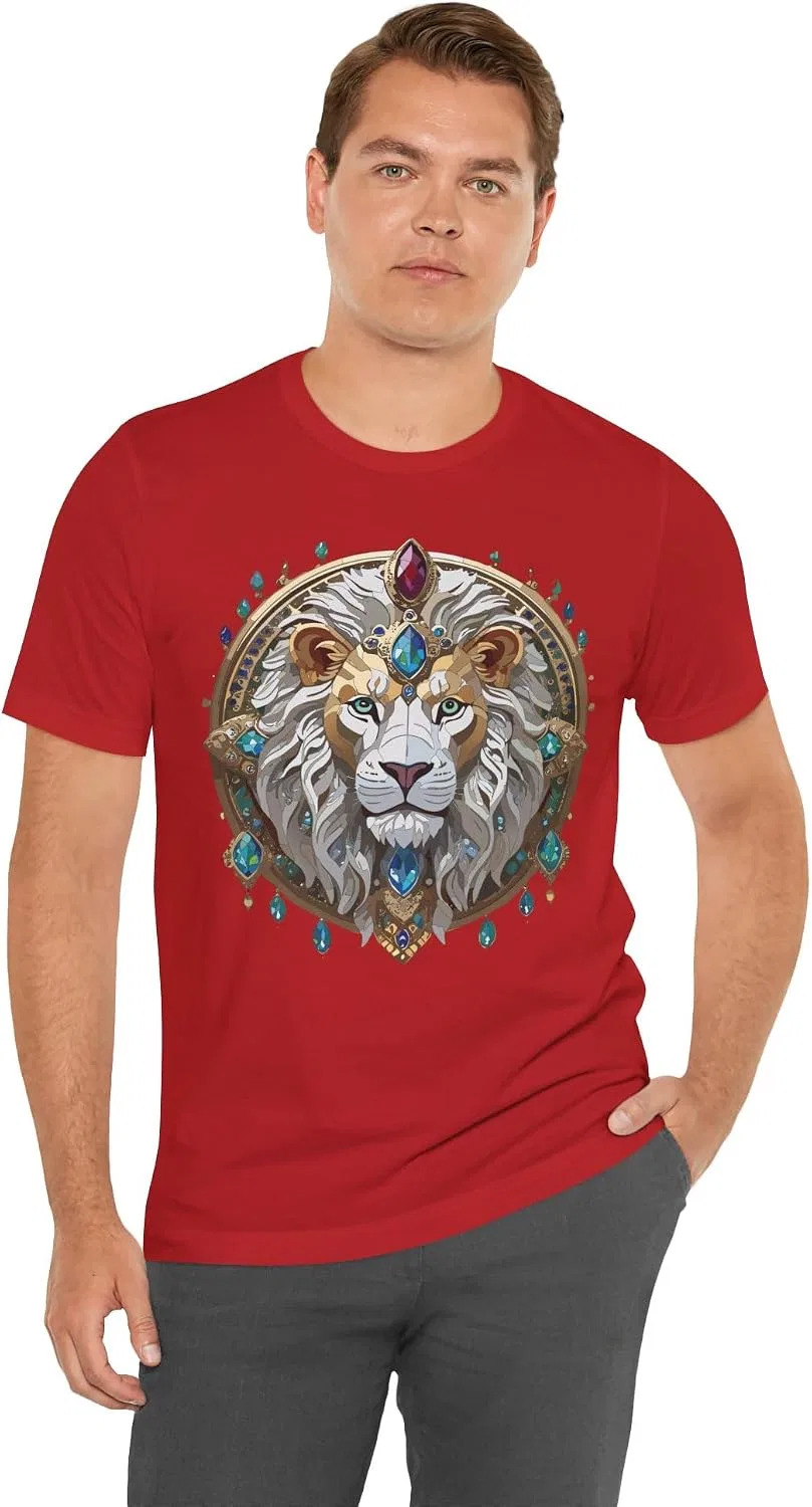 Unisex футболка с графическим принтом Lion Bella Canvas 3001, Red — фото 4