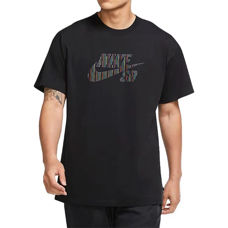 Футболка с принтом Sb Skateboard Large Colorful Logo Nike, черный — фото 3