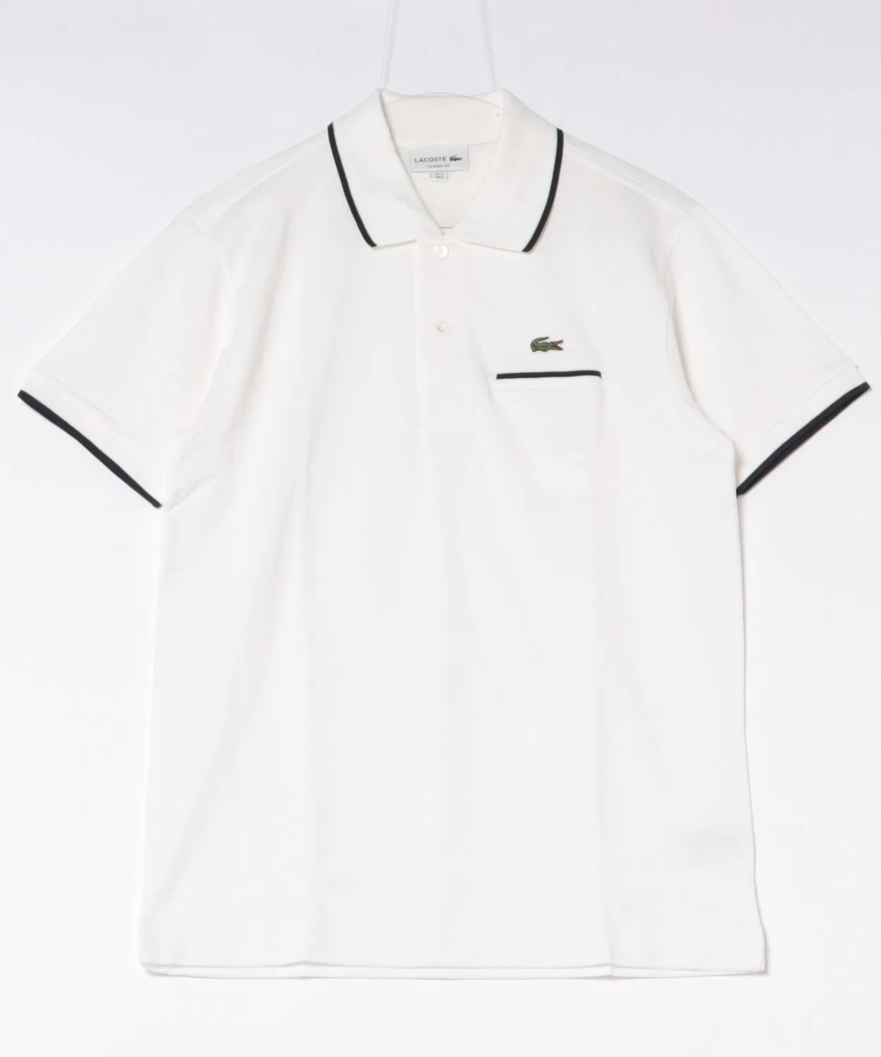 Мужская хлопковая поло LACOSTE, белый