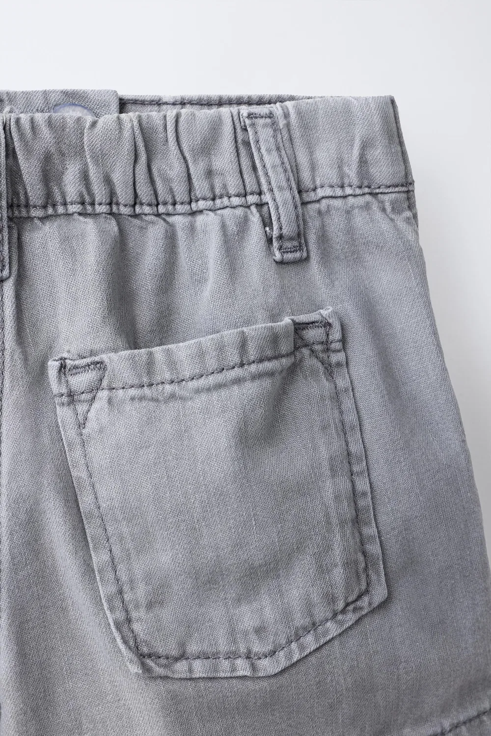 Блестящая джинсовая юбка-бермуда ZARA, Grey — фото 4