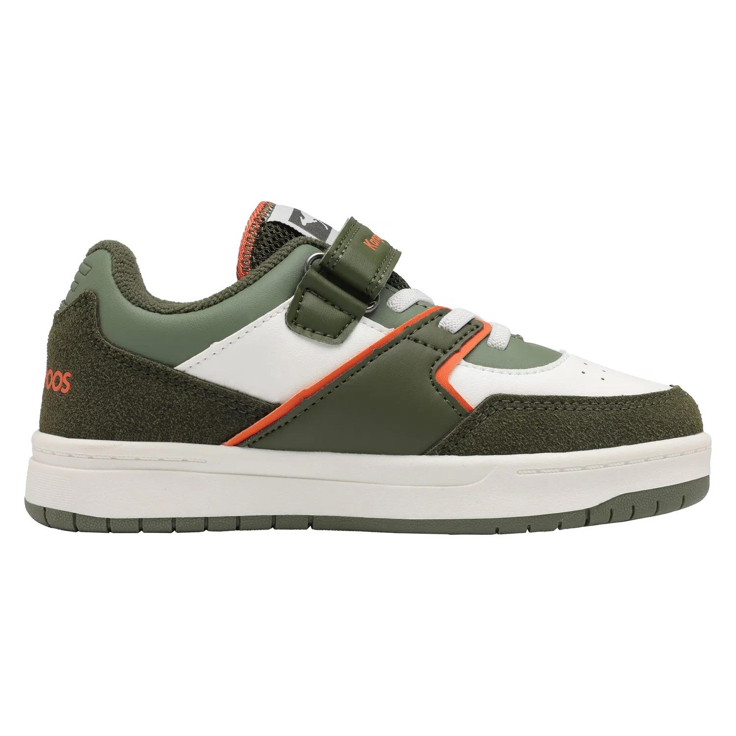 Детские кроссовки с Klettverschluss KangaROOS, Military Green/Flame — фото 3