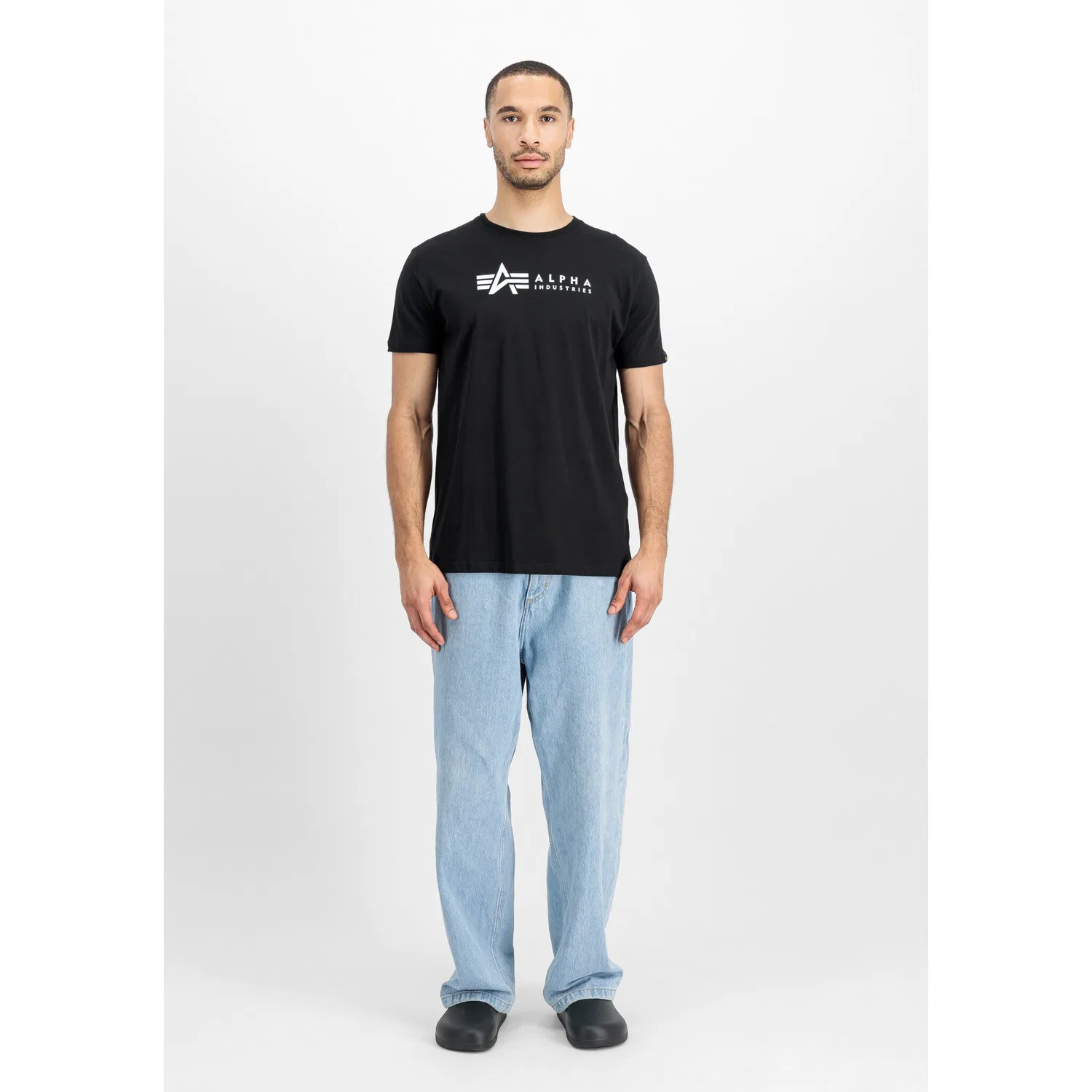 Детская футболка-поло с логотипом Alpha Industries, Black/White — фото 3