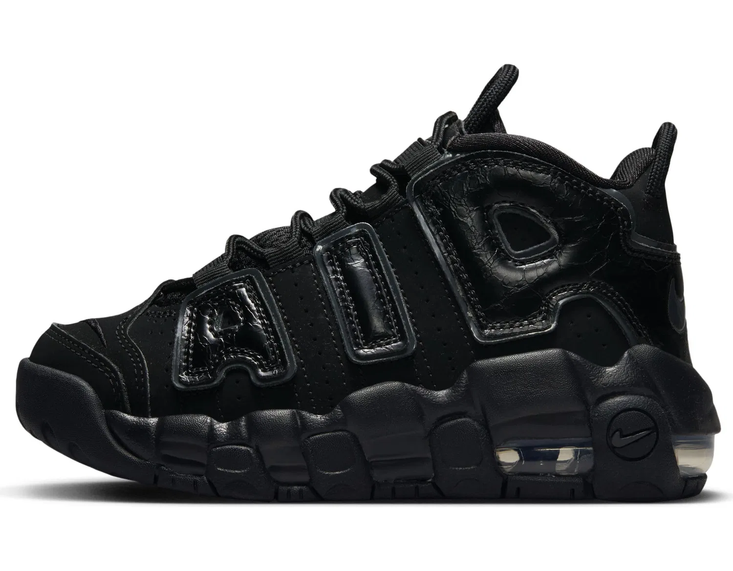 Детские кроссовки для мальчиков с закрытым носком Air More Uptempo NIKE, Anthracite Black