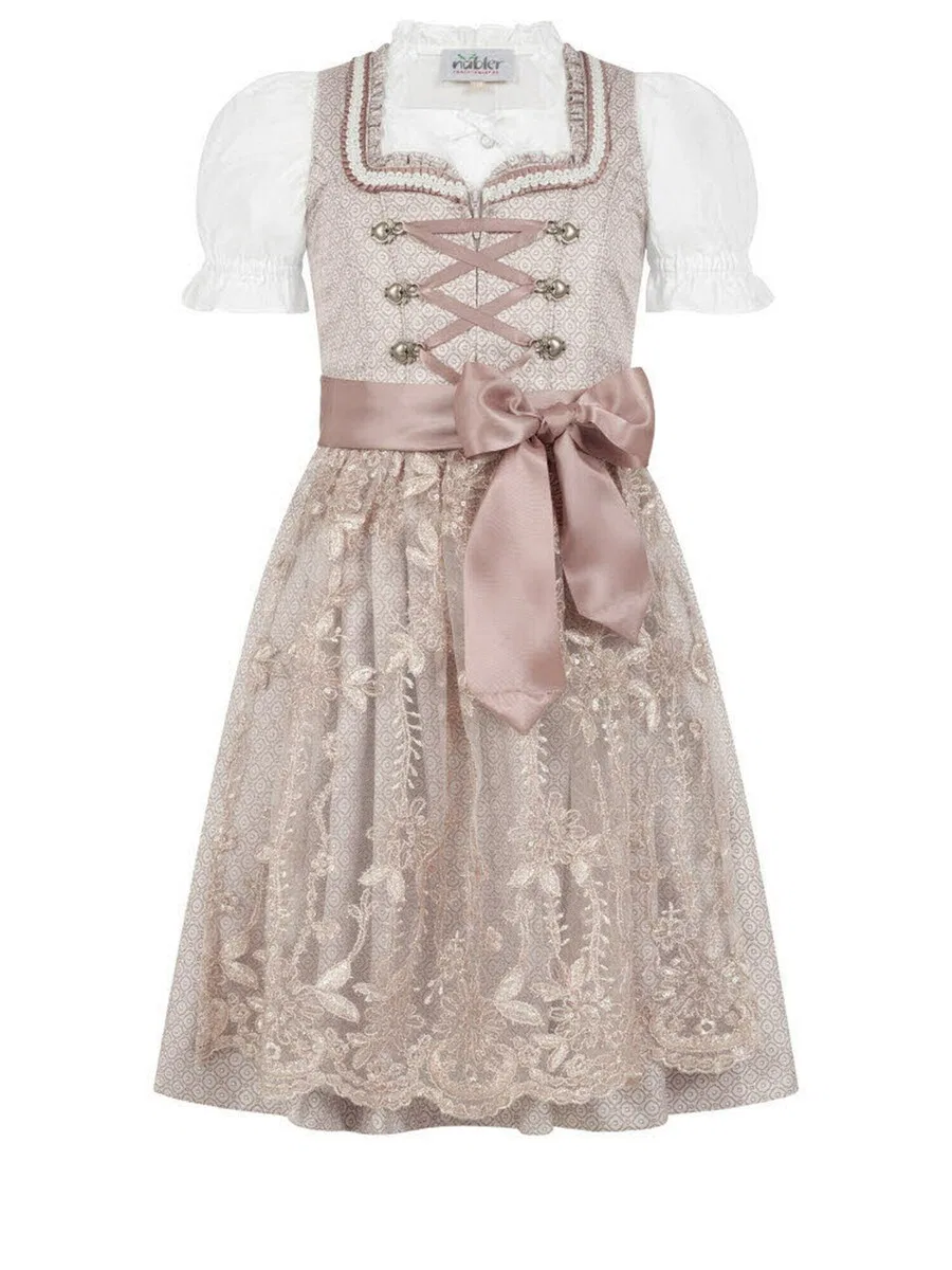 Платье Trachtenhof Nubler 'Kinderdirndl 3-teilig Stella' розового цвета