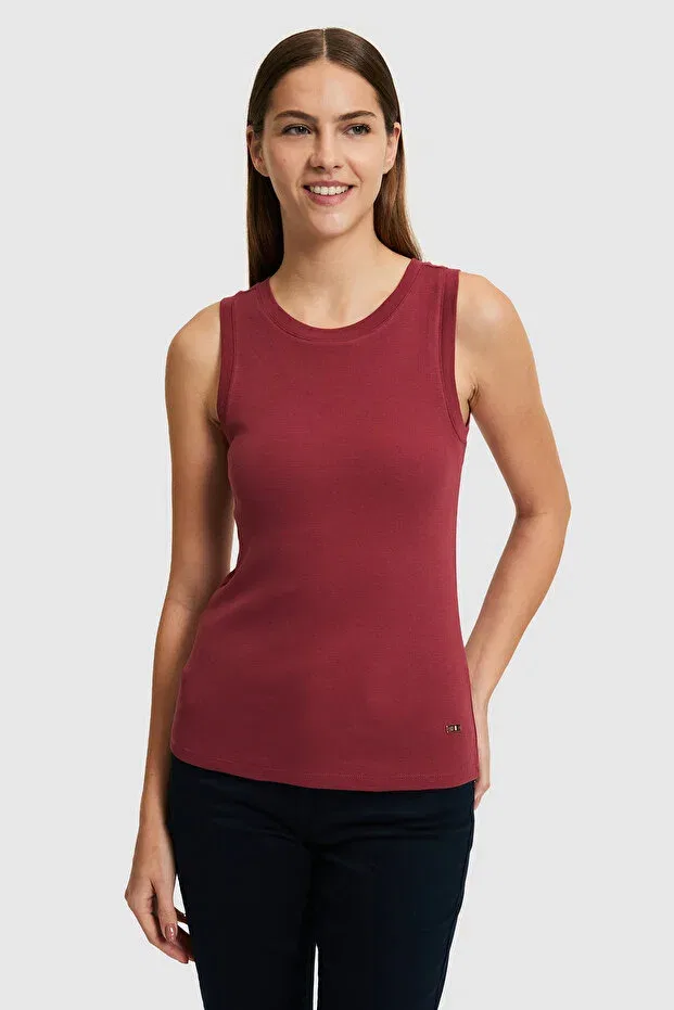 Женская футболка хлопковая без рукавов U.S. Polo Assn., Cherry — фото 3