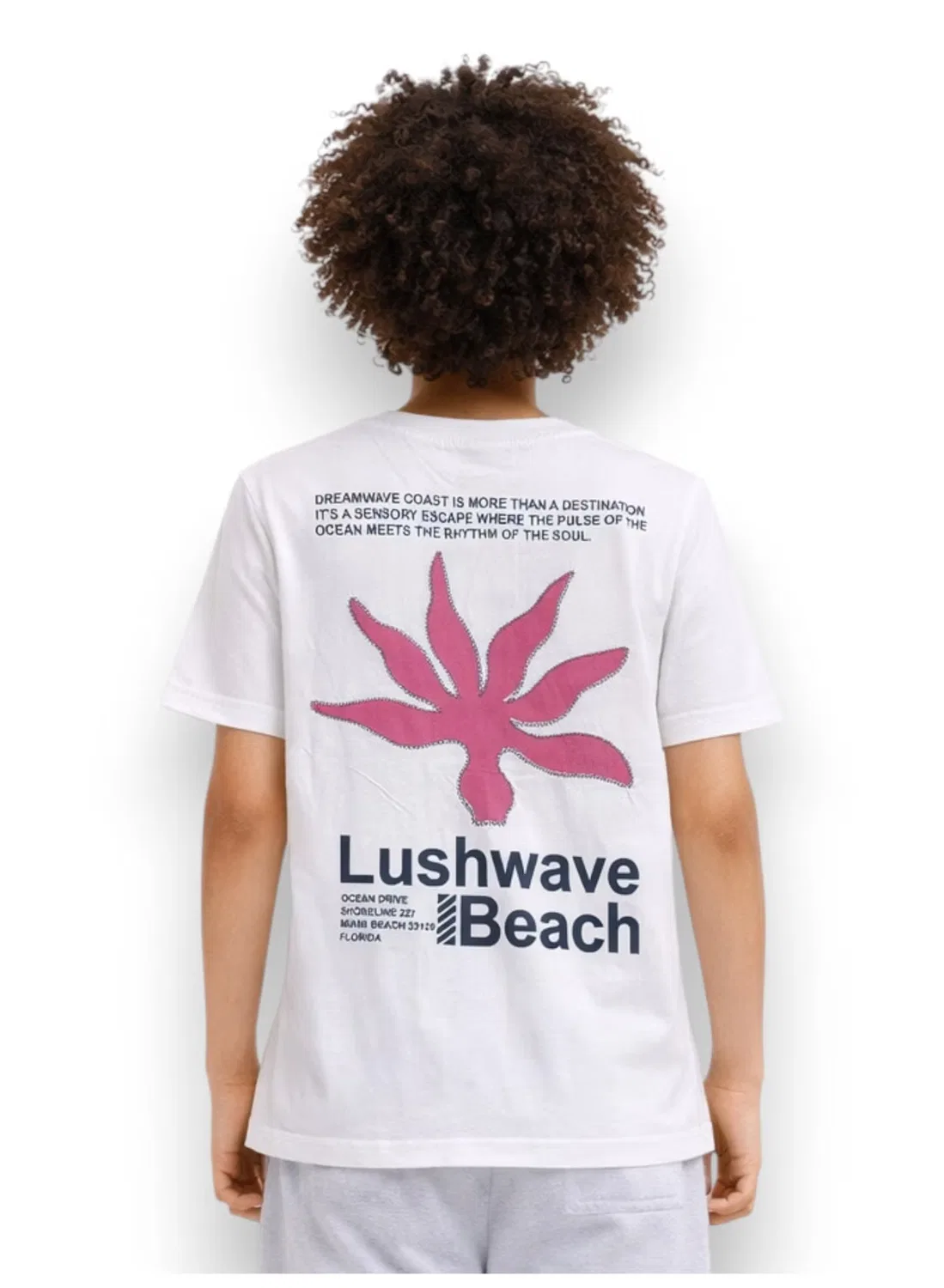 Футболка свободного кроя с принтом Lushwave Beach Victor And Jane, кремовый — фото 4