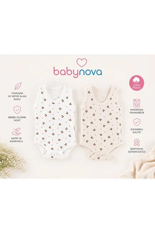 Детское боди для новорожденных хлопковое набор 2 шт Babyist, Ecru — фото 3