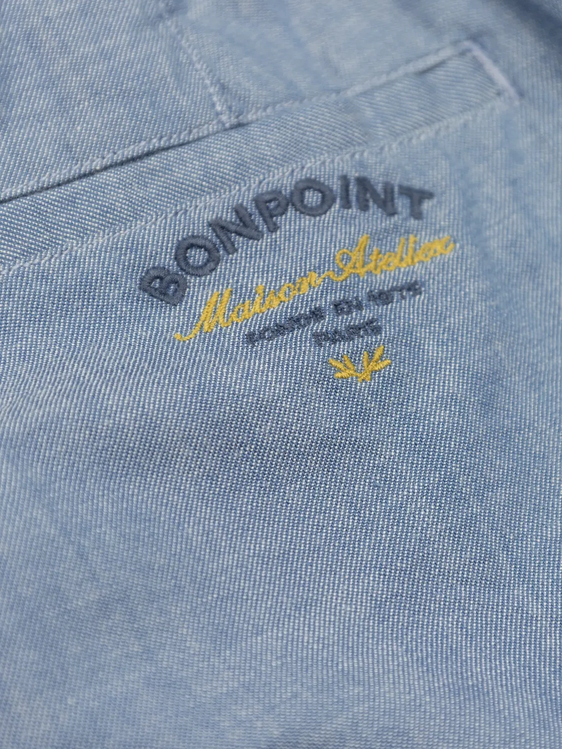 Эластичные брюки с поясом Bonpoint, синий — фото 2