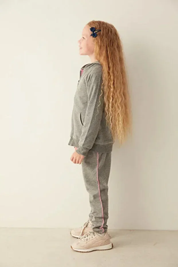 Детский кардиган для девочек с капюшоном Sportswear Penti, Gray — фото 3