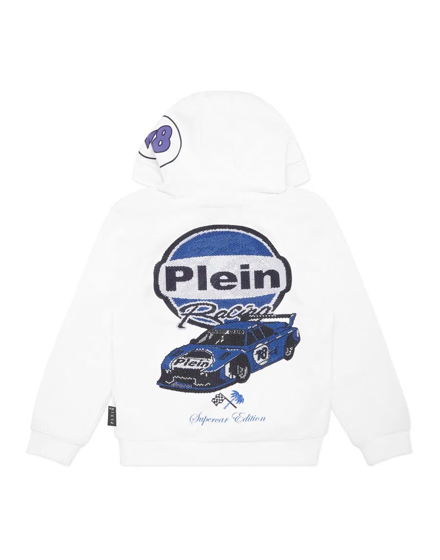 Толстовка Philipp Plein 'Racing' белого цвета — фото 2