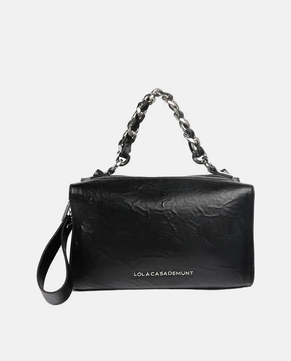 

Сумка-портфель из эффекта морщеной кожи с металлическими деталями и заклепками XL Lola Casademunt, черный