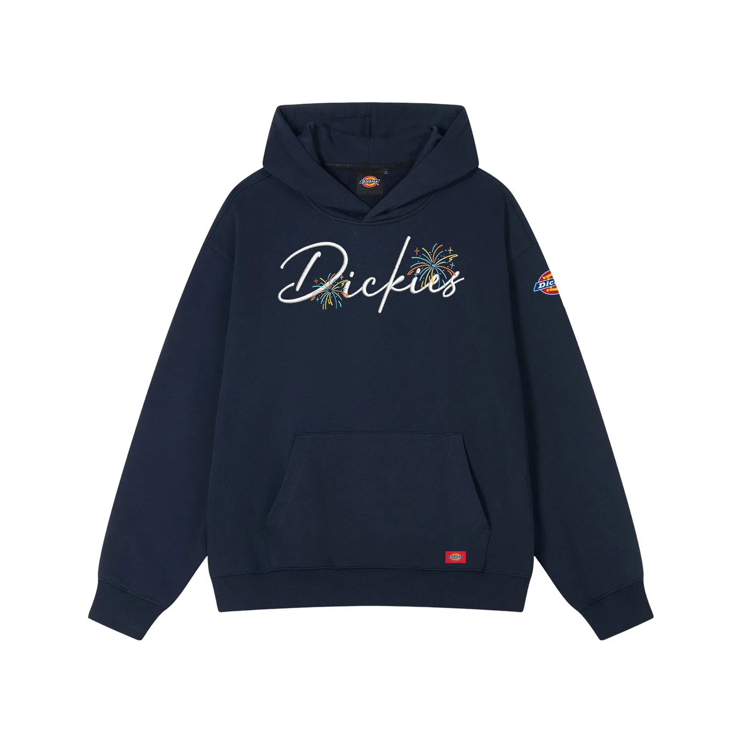 Детский худи с капюшоном, прямой крой, Dickies, Navy Blue (White Embroidery)