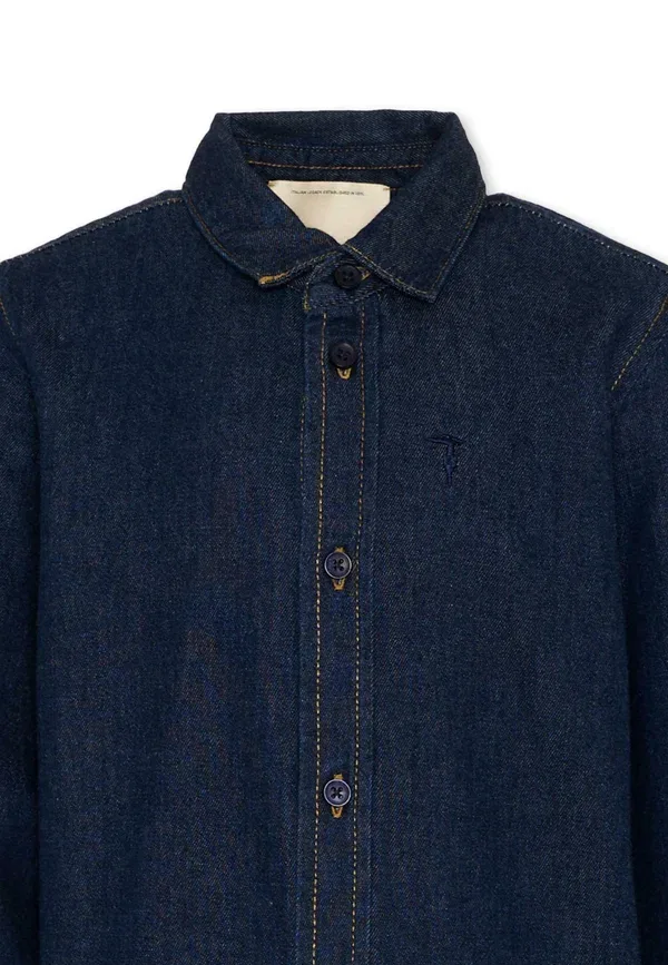 Рубашка джинсовая Camicie Tru Trussardi Junior, синий — фото 3
