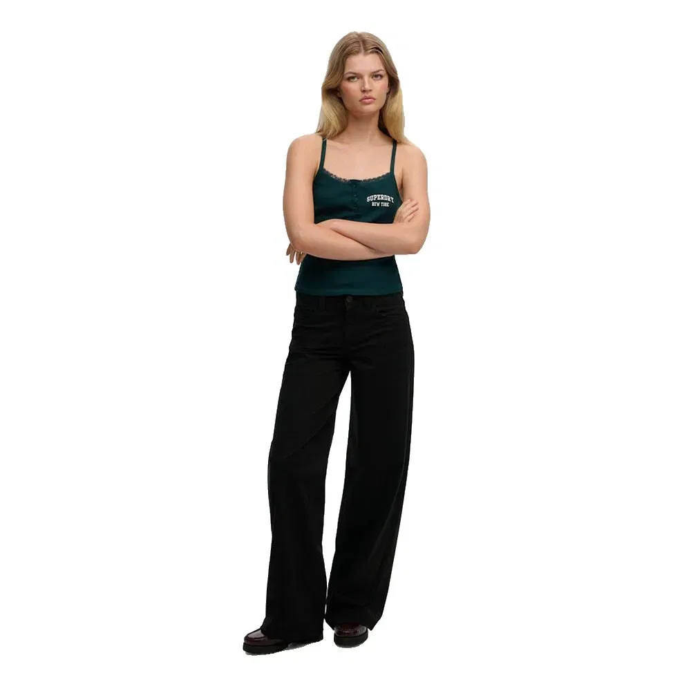 Брюки чинос Baggy Mid Rise Superdry, черный — фото 3