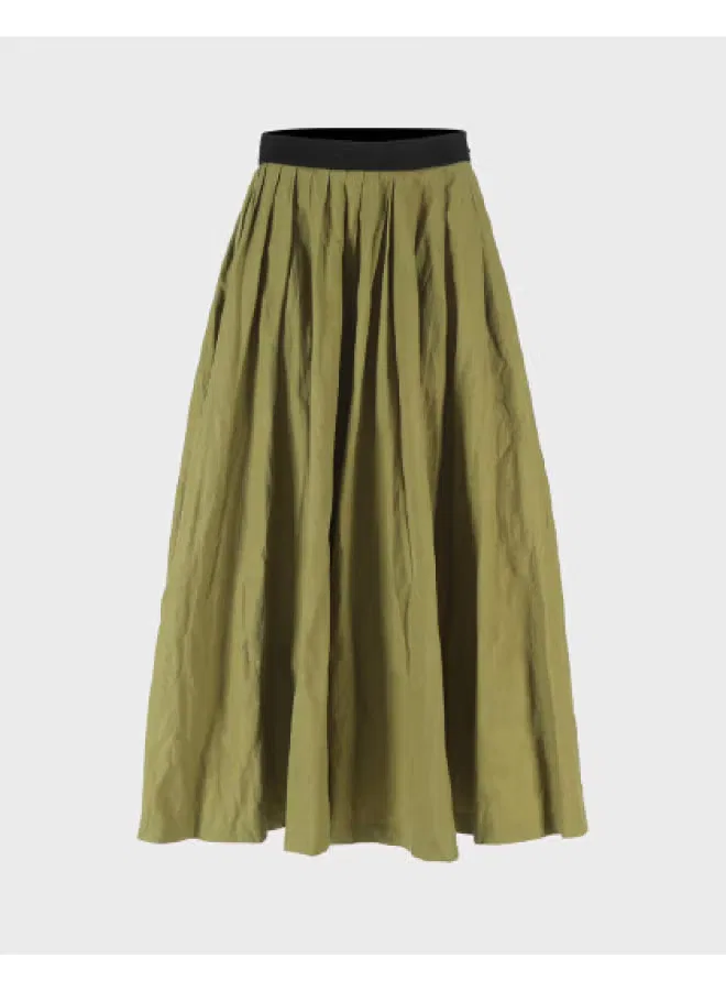 Юбка миди оливковая, Zara, оливковый