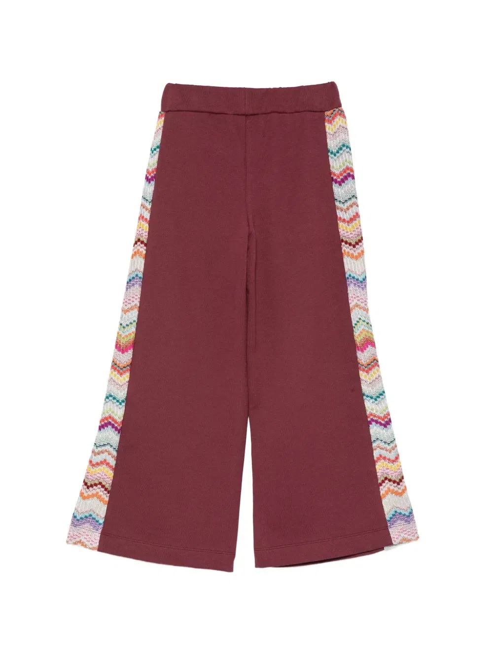 Спортивные брюки с зигзагообразными вставками и вышитым логотипом Missoni Kids, красный — фото 2