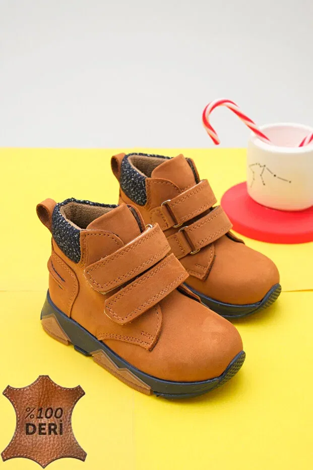 Детские ботинки для девочек кожаные с водоотталкивающей пропиткой Lina Step, Tan Color