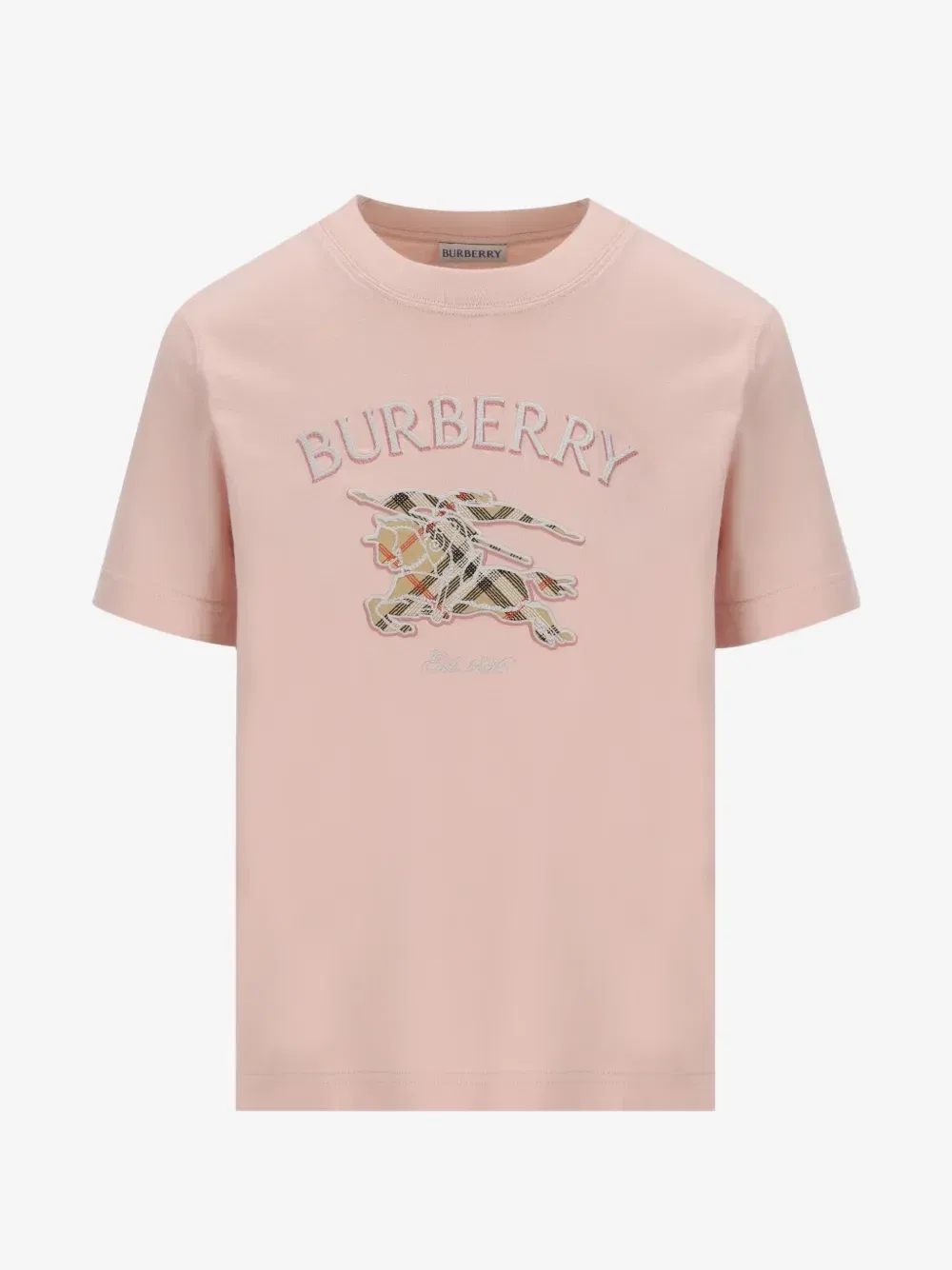 Футболка из хлопка с принтом «Клетка Рыцаря» Burberry, розовый