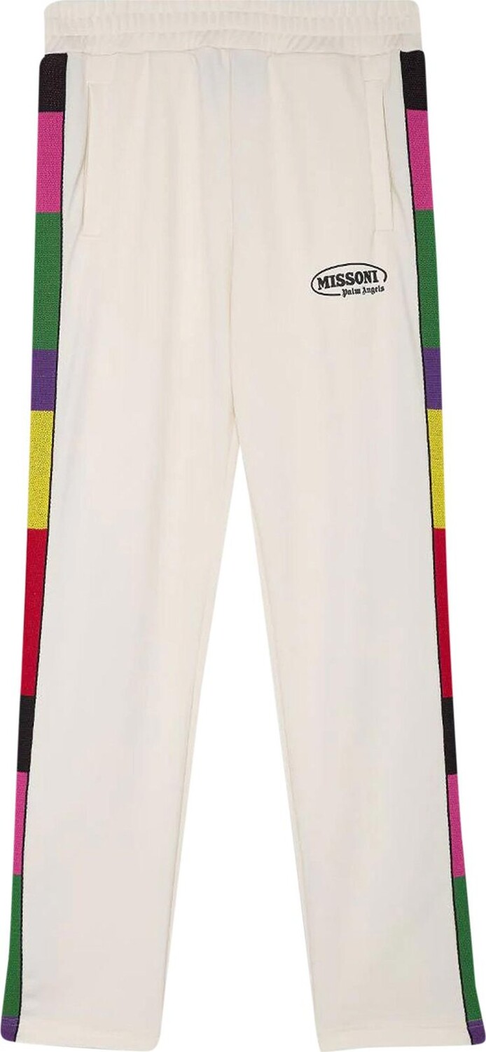

Брюки Palm Angels x Missoni Track Pants 'Off White/Black', кремовый, Бежевый, Брюки Palm Angels x Missoni Track Pants 'Off White/Black', кремовый