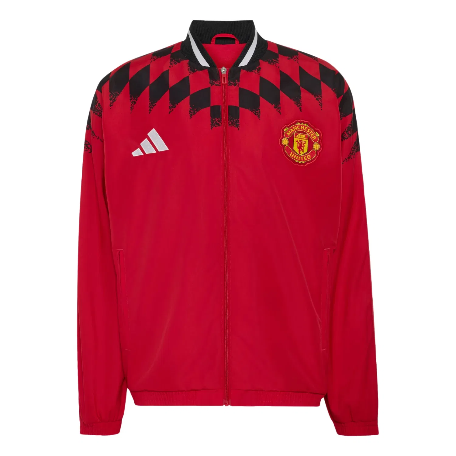 Тренировочная куртка Adidas Performance Manchester United Stadium красного цвета