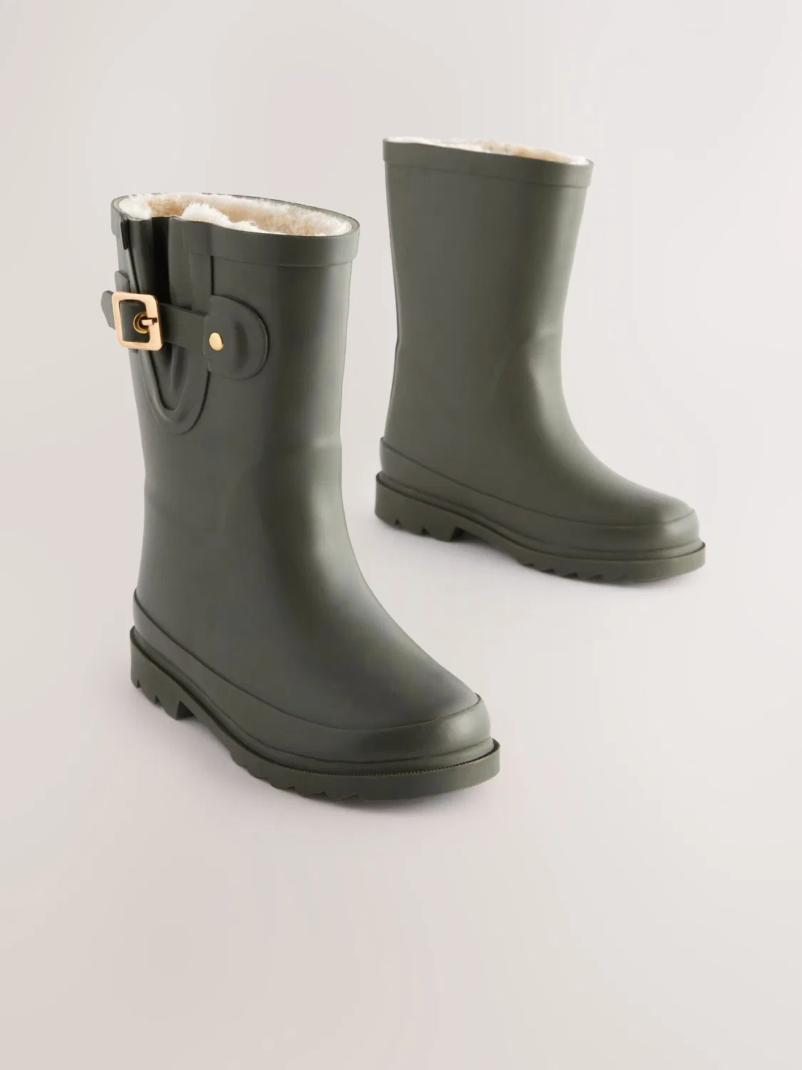 Резиновые сапоги Warm Lined Buckle Next, хаки-зеленый