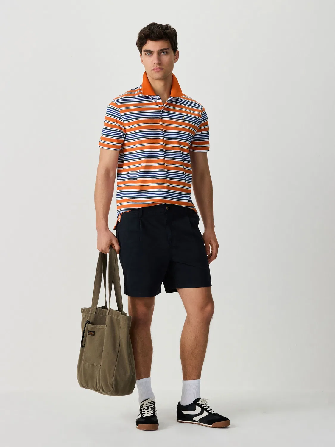 Поло с горизонтальными полосками, модель Orange Horizontal Striped Next, оранжевый — фото 2