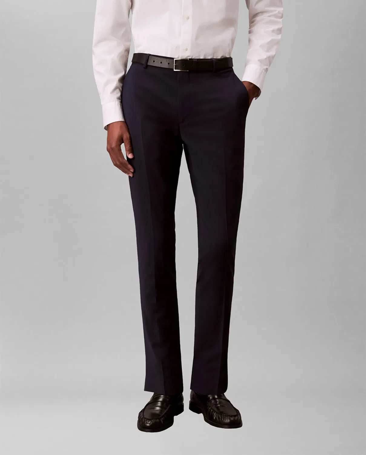 Мужские брюки костюмные slim из тропической шерсти Calvin Klein, Azul — фото 2